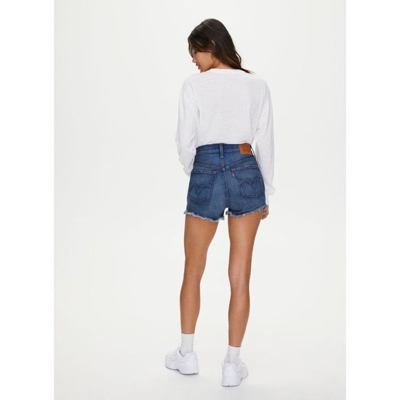 Levi's Premium 501 High Rise Jean Shorts Silver Lake Distressed Sz 28 NWT - Picture 4 of 15